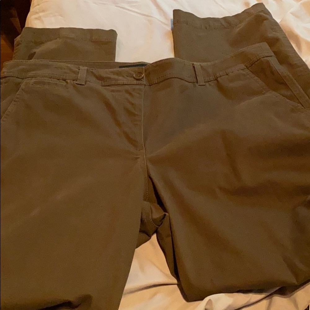 COPY - Talbots Olive Green Straight Leg Pants Size 14 - Picture 5 of 6
